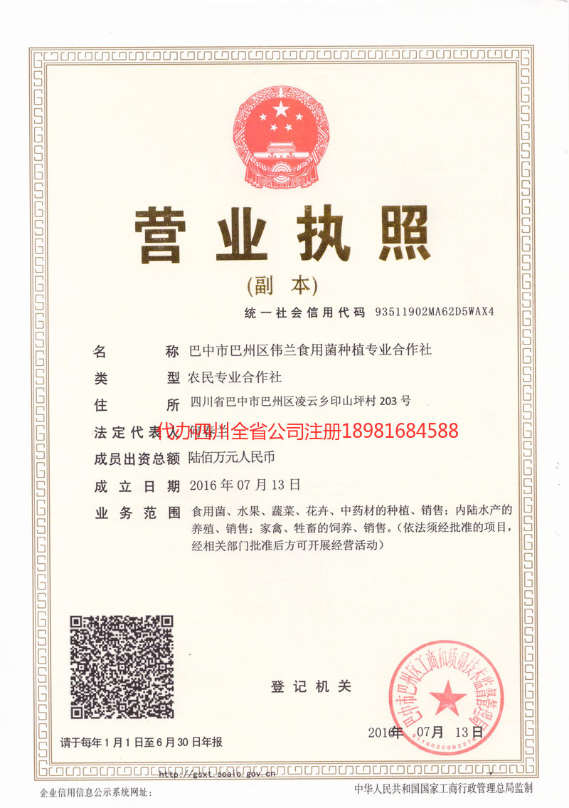 包头包头伟兰食用菌种植专业合作社